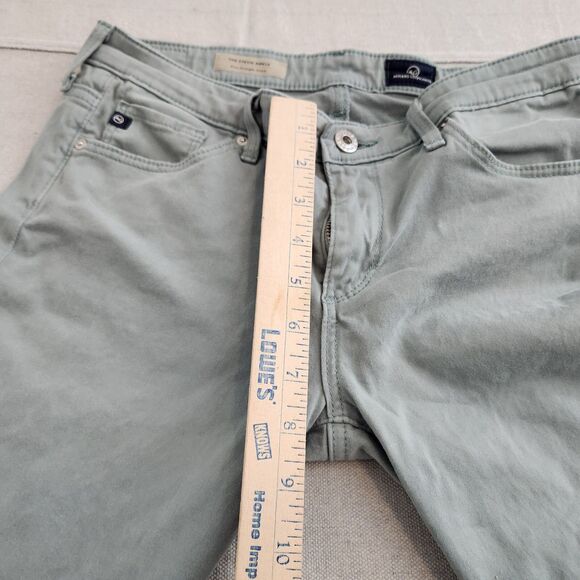 Adriano Goldschmied Jeans Women 27R Green The Stevie Ankle Slim Straight Stretch - Picture 6 of 16